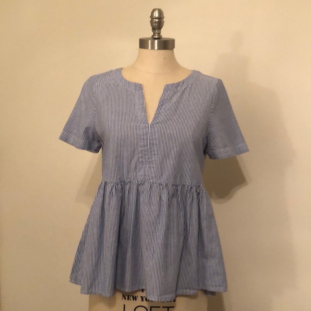 11.1.1 Peplum Striped Top.